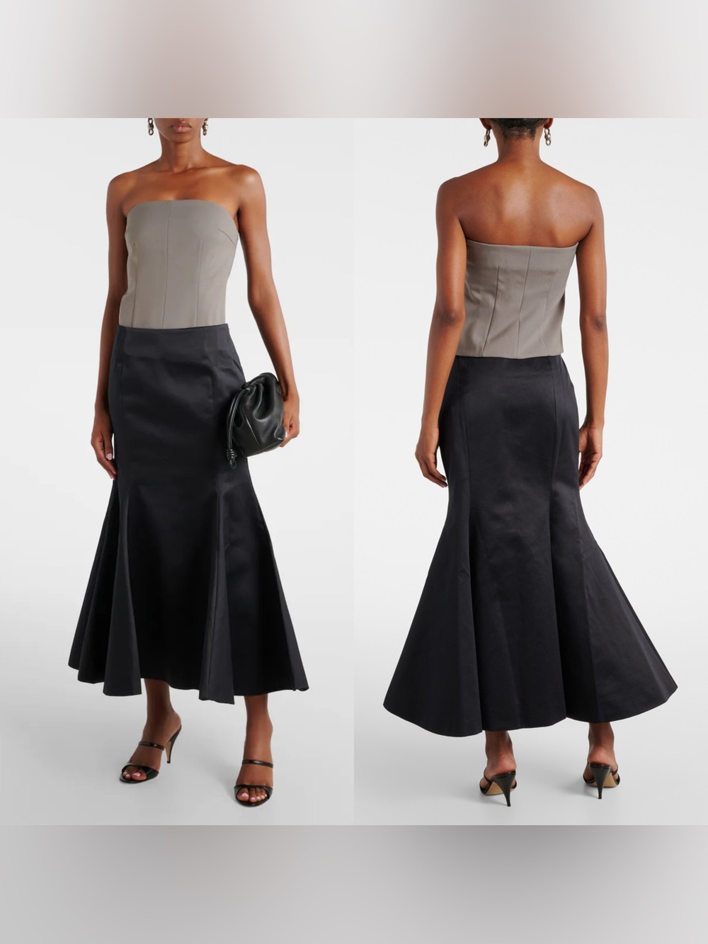 NWT ENTIRE STUDIOS Burgeon skirt in Black Sateen